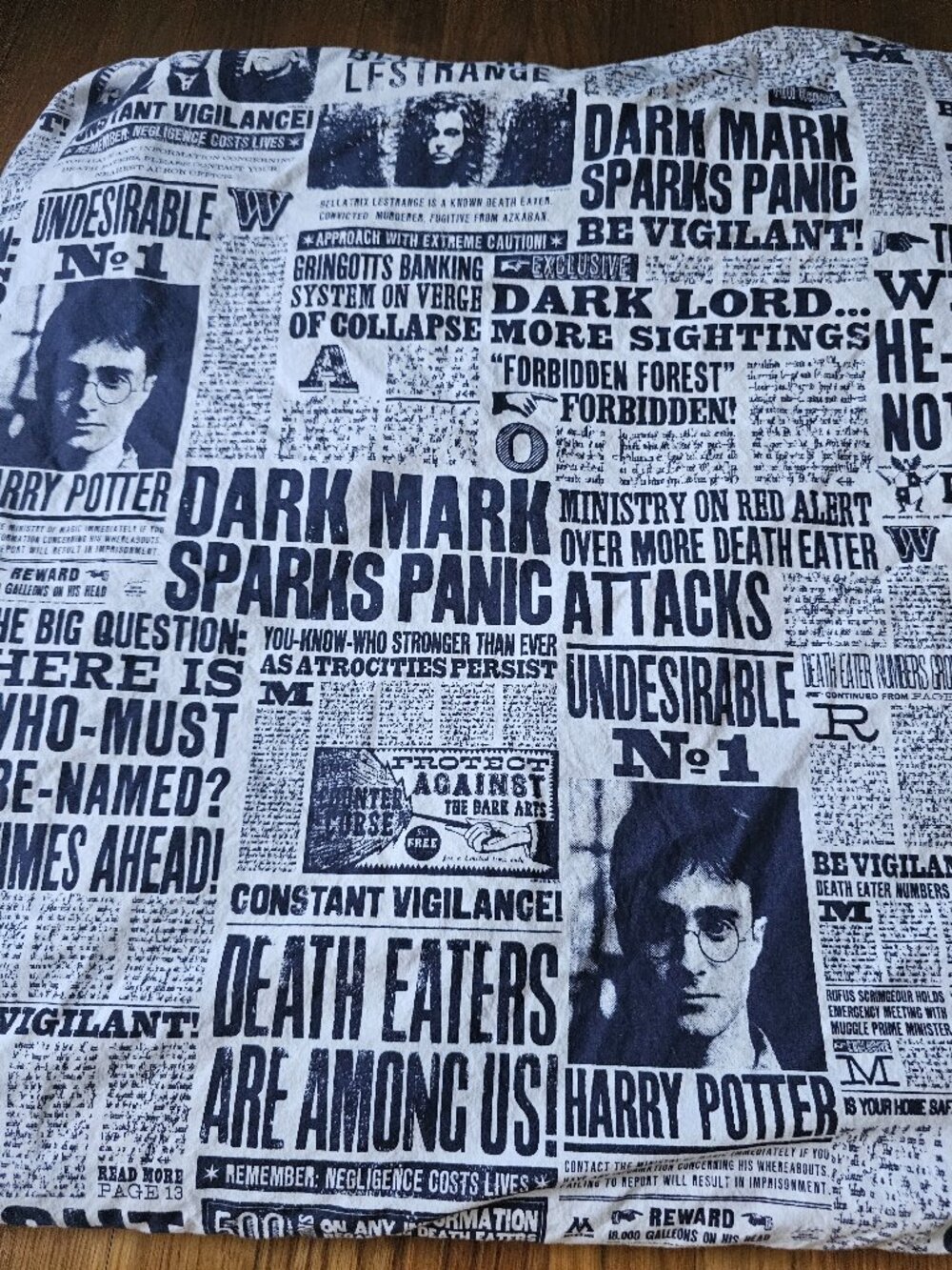 Pottery Barn Teen Harry Potter Daily Prophet Queen Duvet Cover